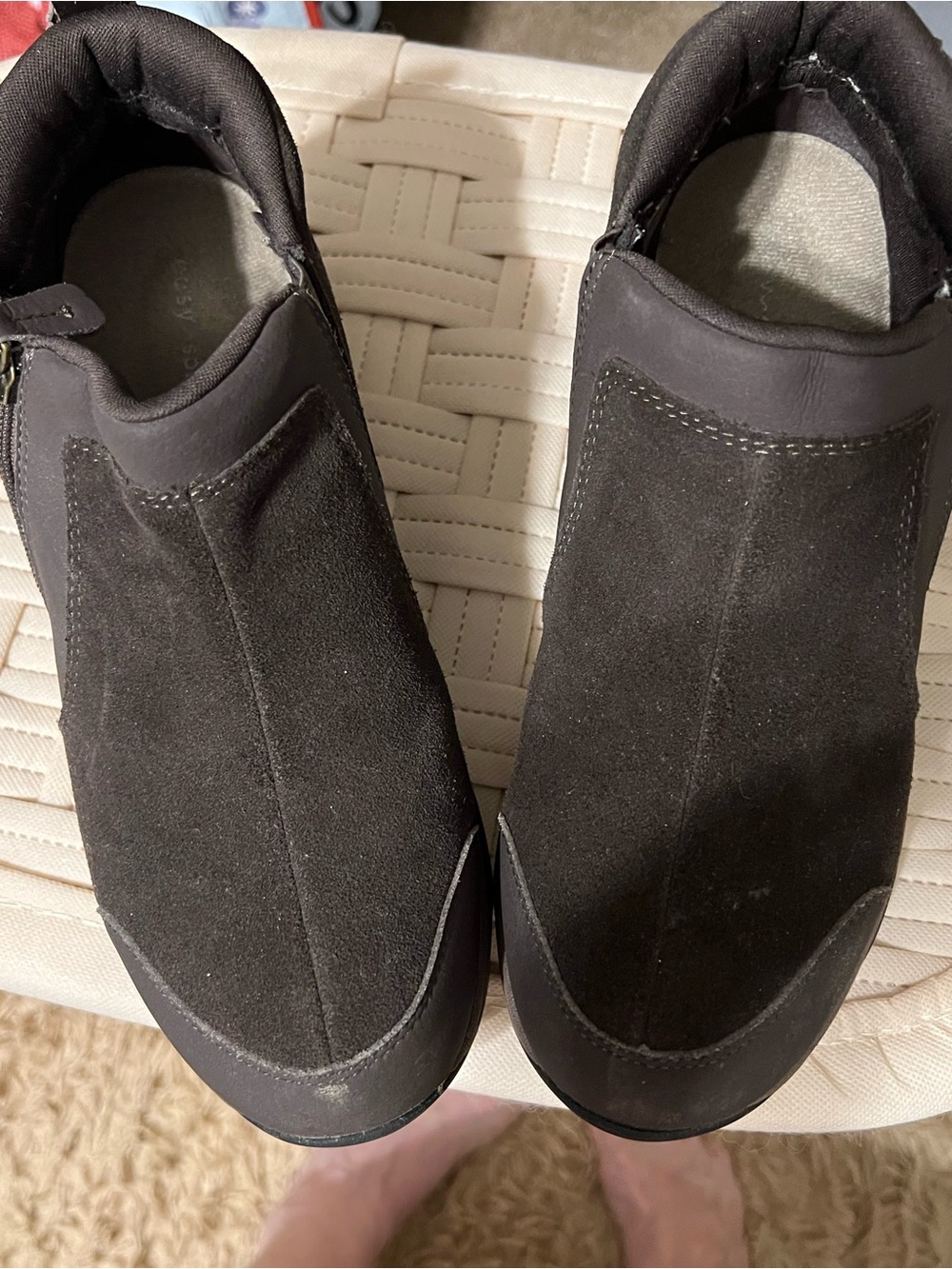 Women’s  side zip Casual Suede Shoes in Dark Brown
